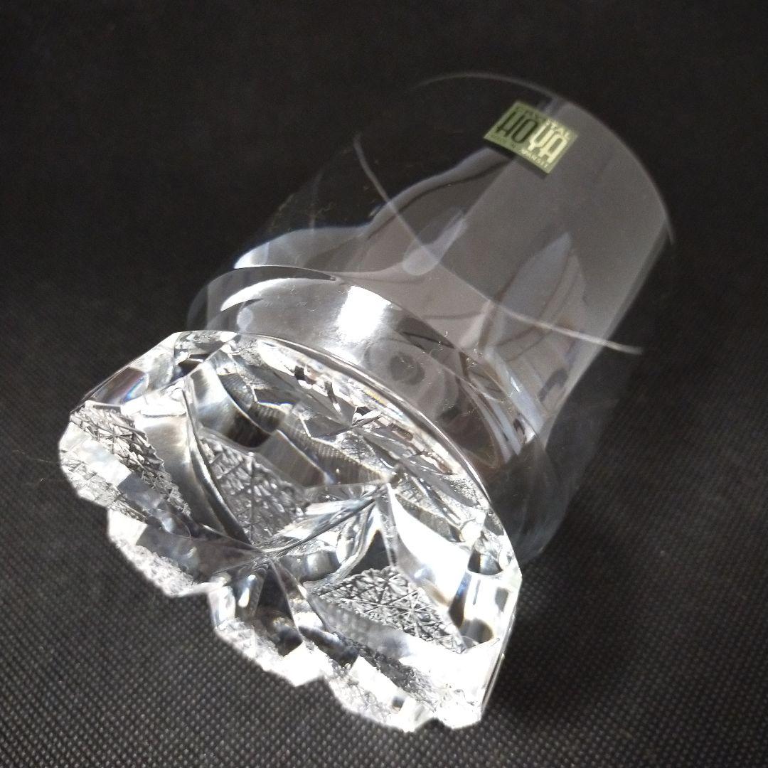 HOYA　最高級　底面菊繋ぎ紋　スリットカット　ロックグラス　激レア品