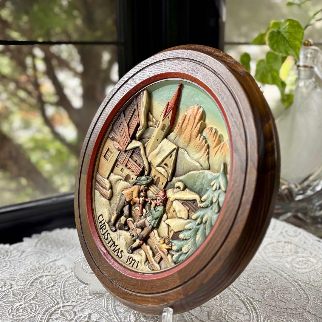 アンリ人形 ANRI 壁掛け　1971年　大判【クリスマスプレート】