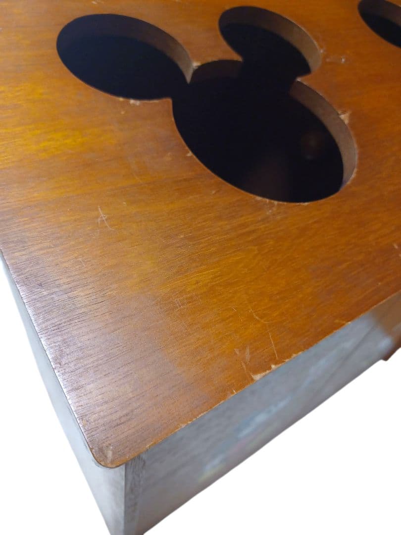 昭和レトロ ディズニー ミッキーマウス ゴミ箱 木製