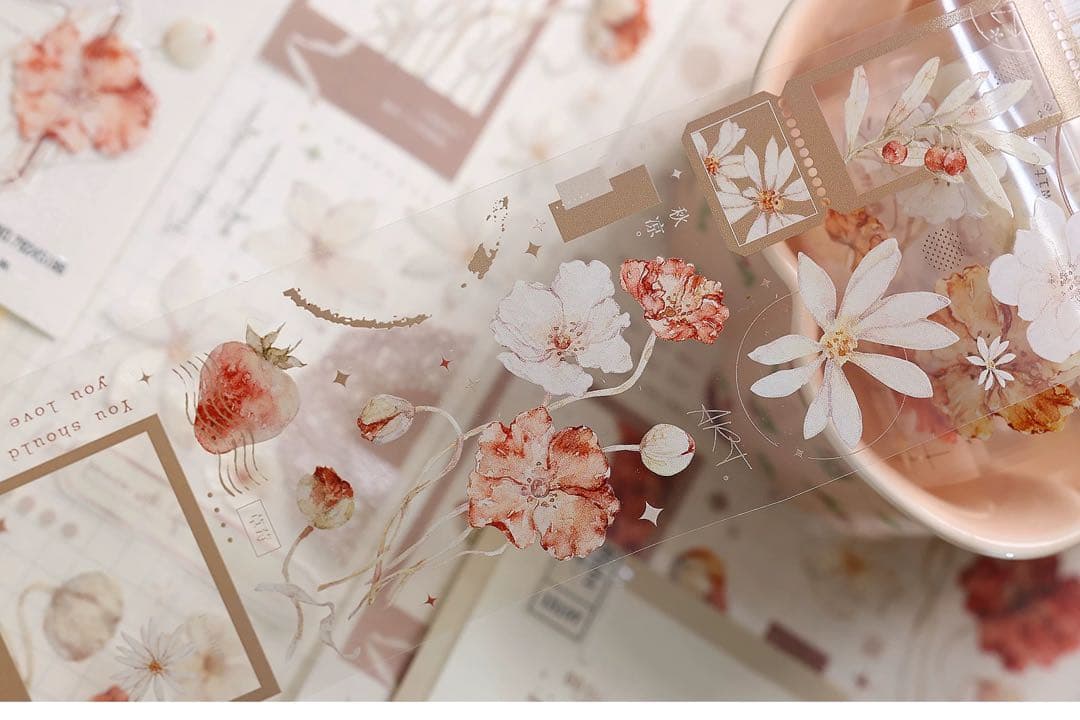 小白家文創《雾棕》海外マスキングテープ　マステ 【2034】