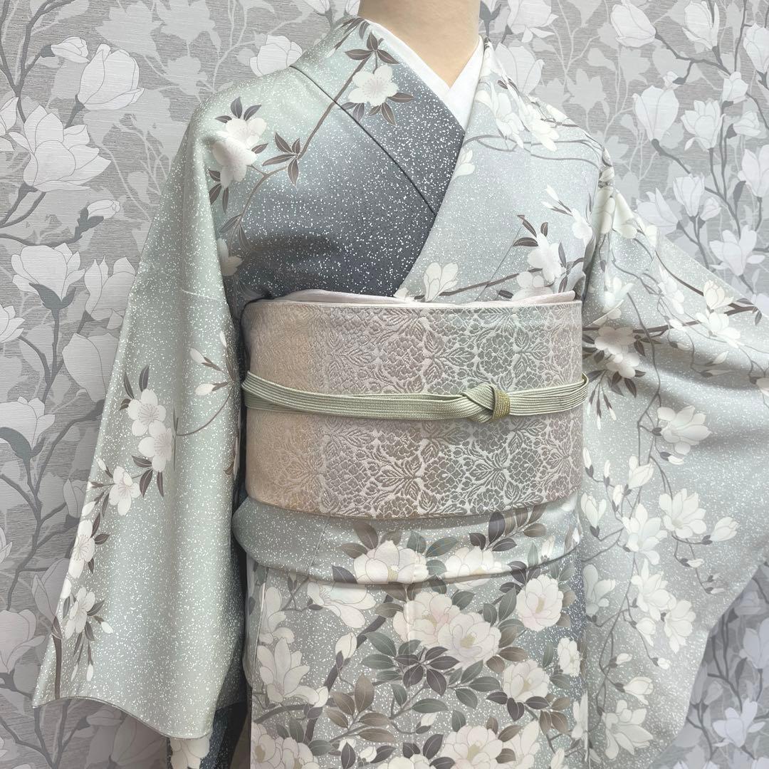 正絹 訪問着 椿桜木蓮 伊と幸 長襦袢おまけ