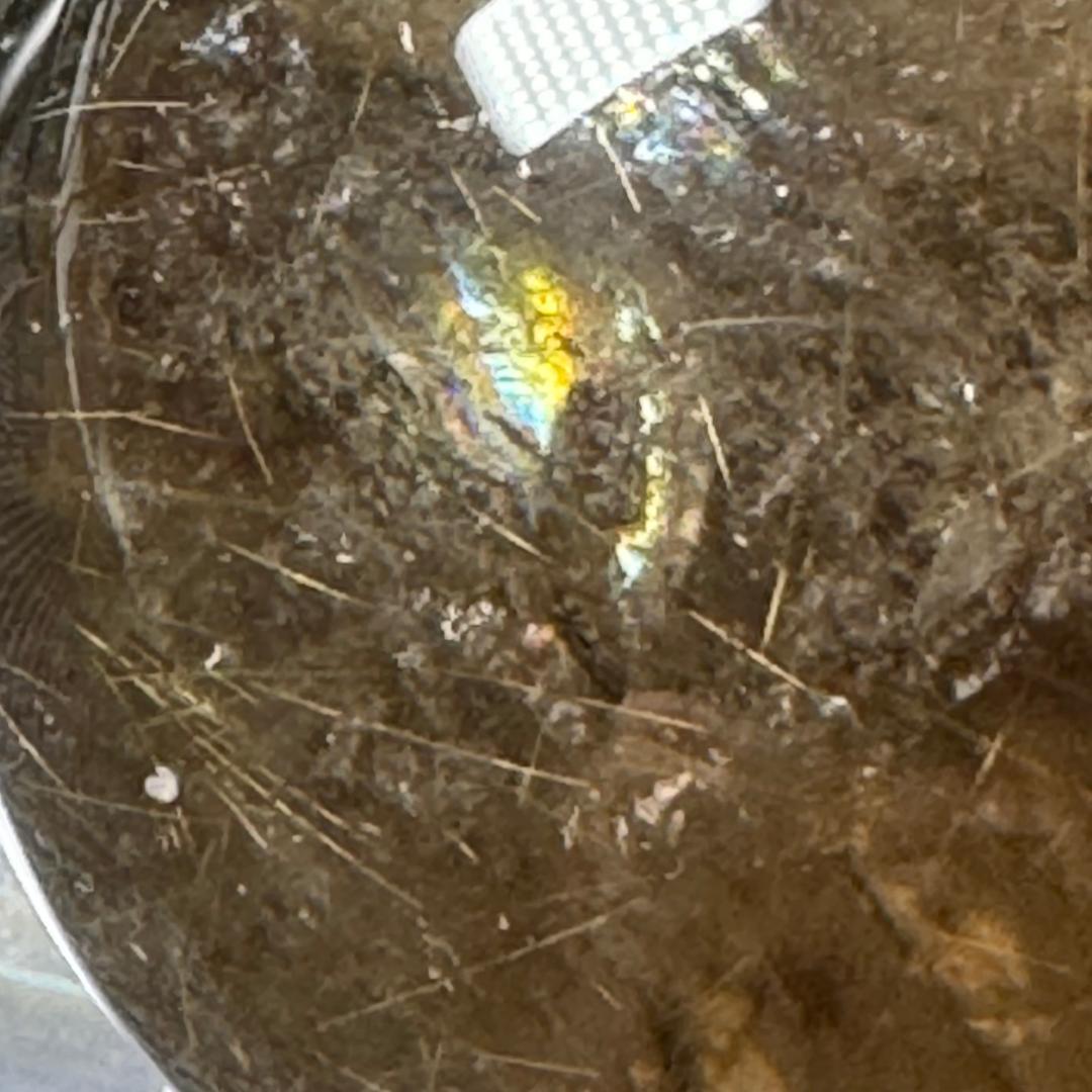 金運アップ◇ゴールドルチルクォーツ（虹入り）◇丸玉　約52.2㎜