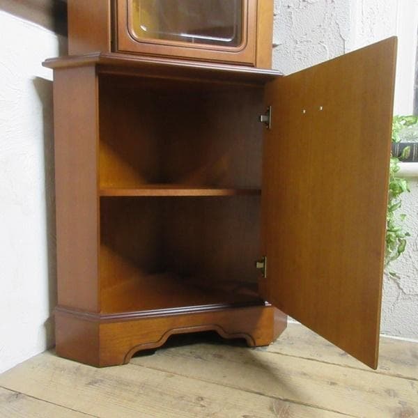 イギリス ビンテージ 家具 コーナーキャビネット 飾り棚 店舗什器 6667c