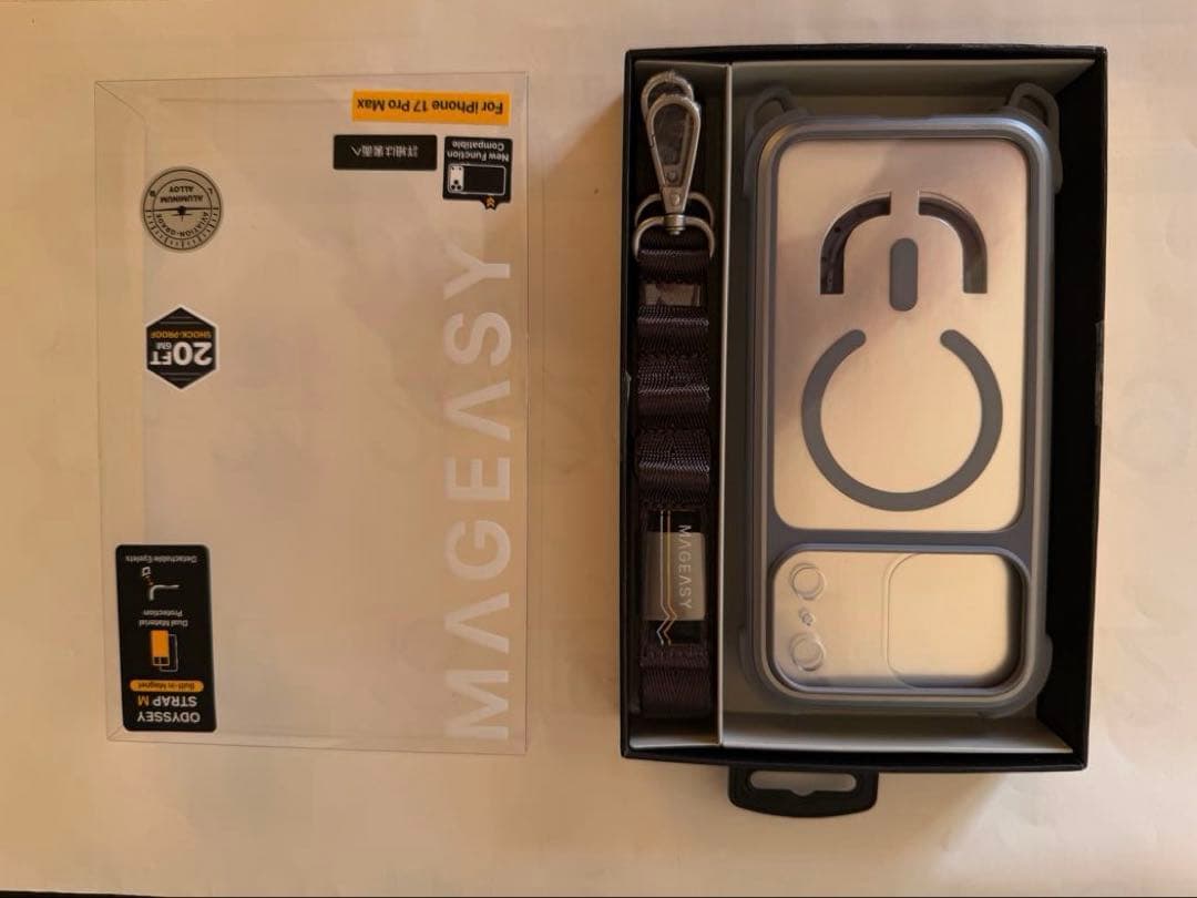 MagEasy iPhone17ProMax用対衝撃ケース+ネックストラップ