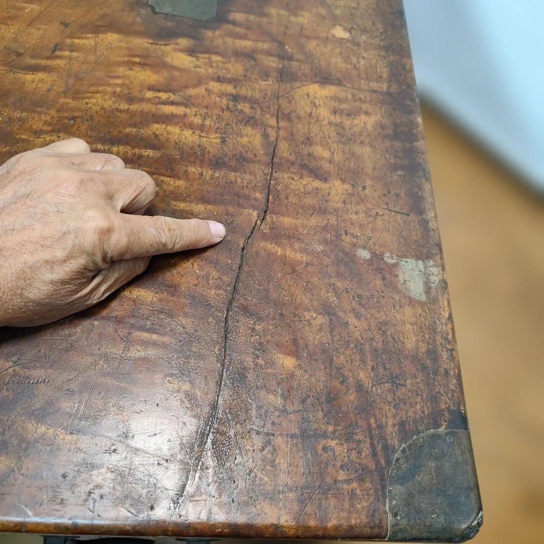 アンティーク 木製収納箱 大きめ 真鍮金具 飴色