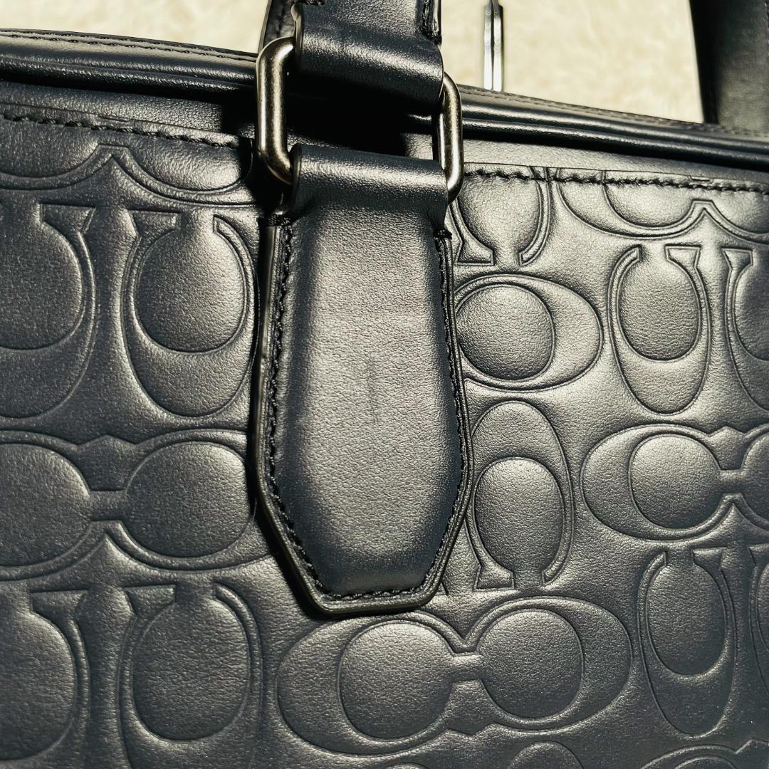 新品未使用 コーチ 2WAY バッグ ビジネスバッグ ブリーフケース ネイビー