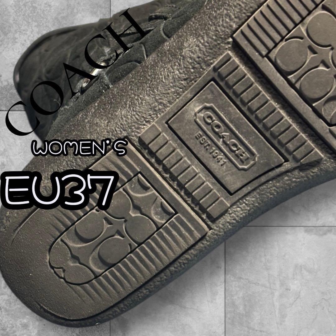 COACH シグネチャー スエード ロングブーツ ワークブーツ ムートンブーツ