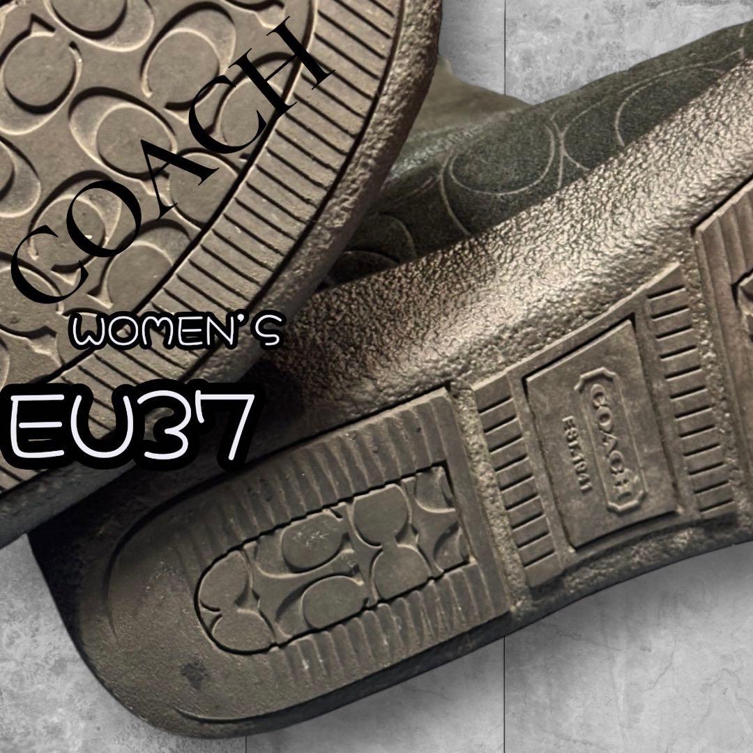 COACH シグネチャー スエード ロングブーツ ワークブーツ ムートンブーツ