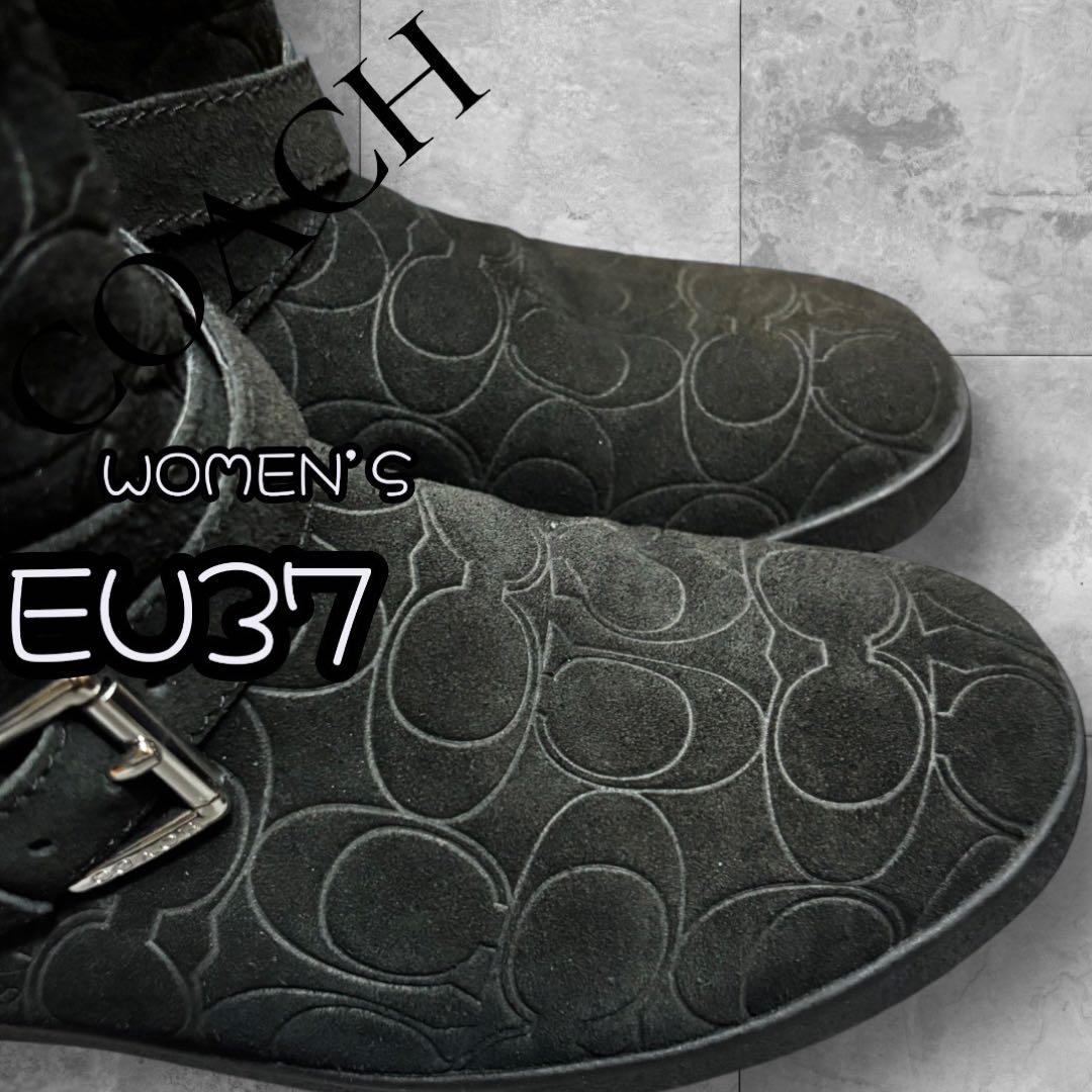 COACH シグネチャー スエード ロングブーツ ワークブーツ ムートンブーツ