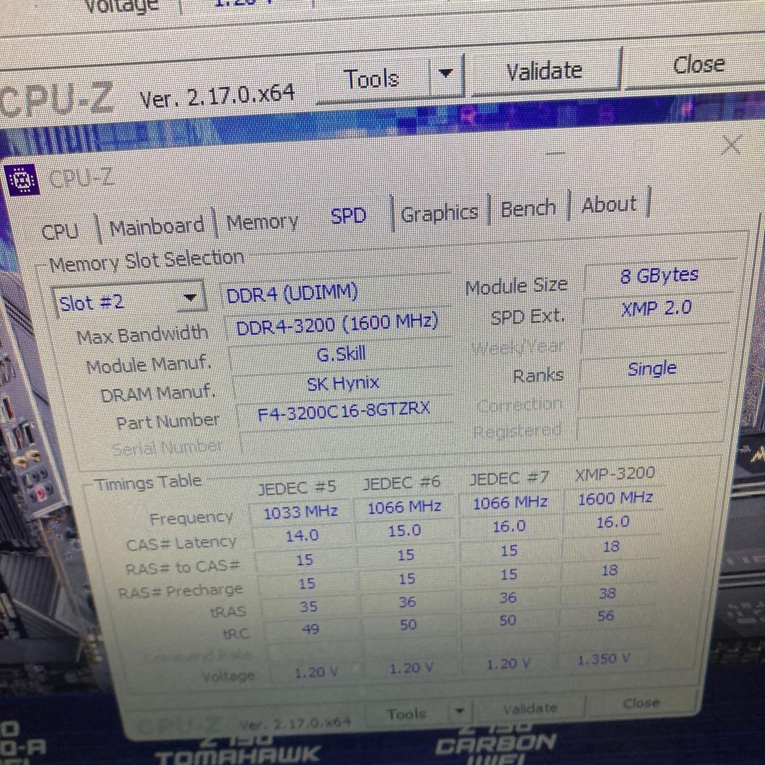 G.SKILL Trident Z RGB 16GB 3200 Memtest済
