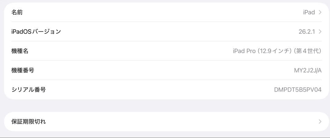 iPad Pro 12.9インチ(第4世代) 128GB Wi-Fiモデル