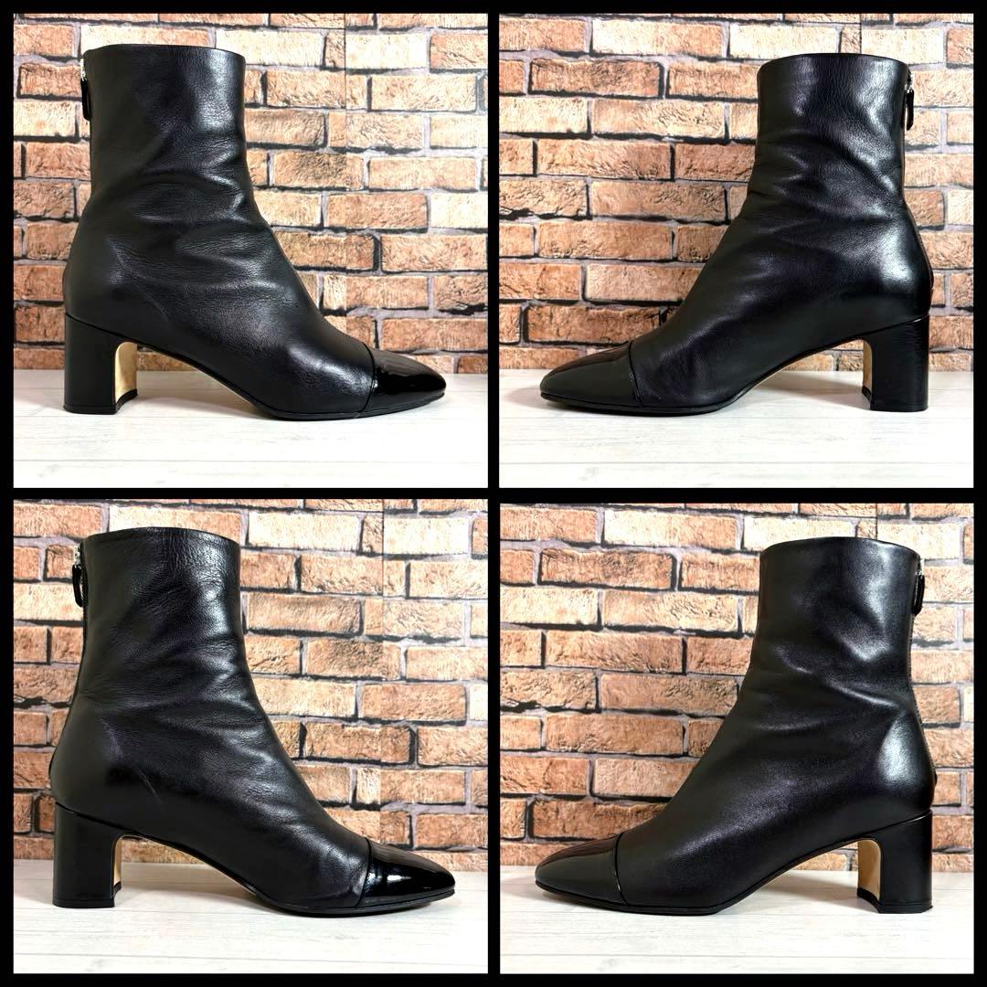 美品■FABIO RUSCONI■ショートブーツ✨バックジップ キャップトゥ