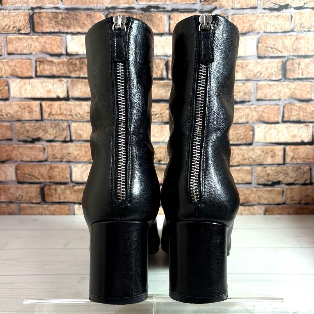 美品■FABIO RUSCONI■ショートブーツ✨バックジップ キャップトゥ