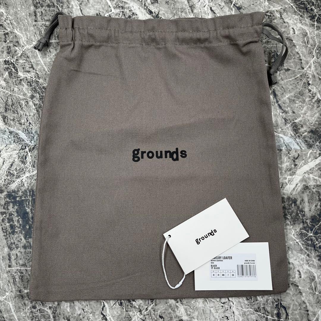 美品 グラウンズ ジュエリー ローファー 26 ブラック エナメルレザー 厚底