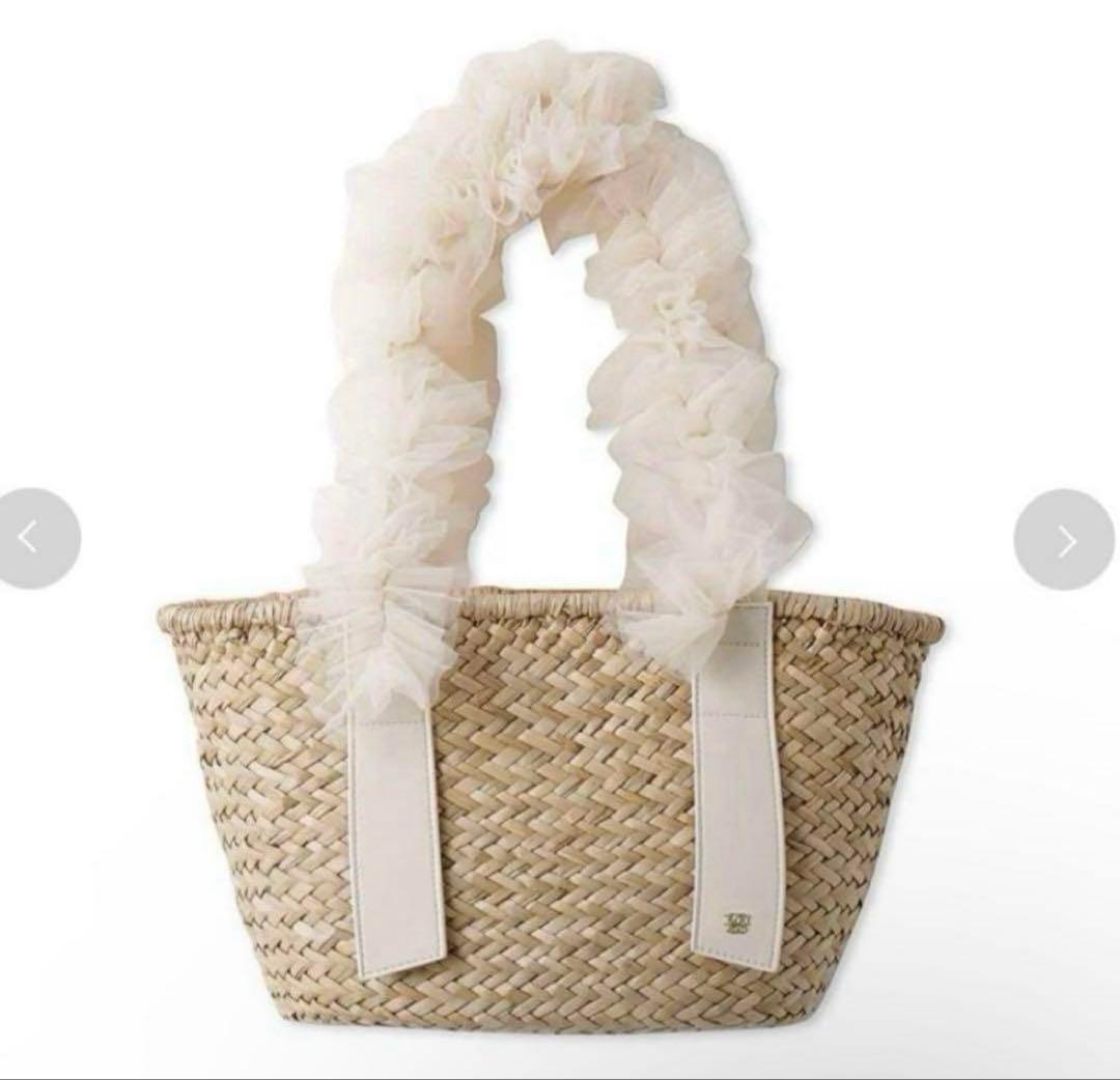 SNIDEL ブレードチュールバッグ アイボリー　スナイデルカゴバッグ