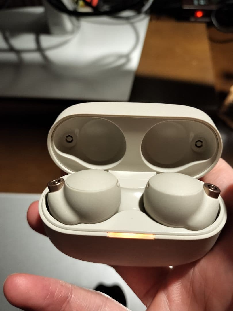 SONY ワイヤレスイヤホン ベージュ 充電ケース付き