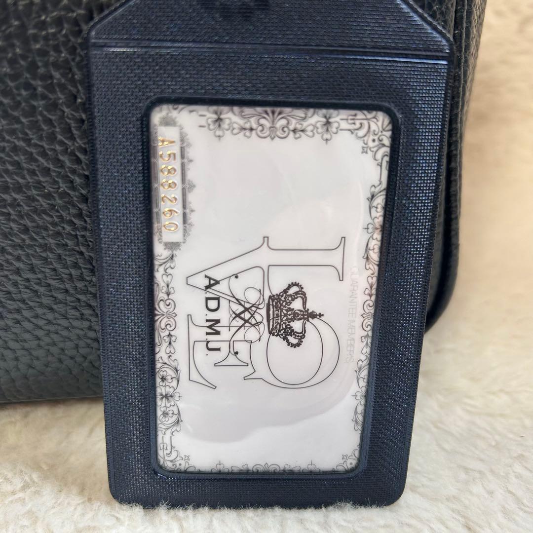 【✨美品✨】A.D.M.J ネイビー　 レザー ミニ ハンドバッグ