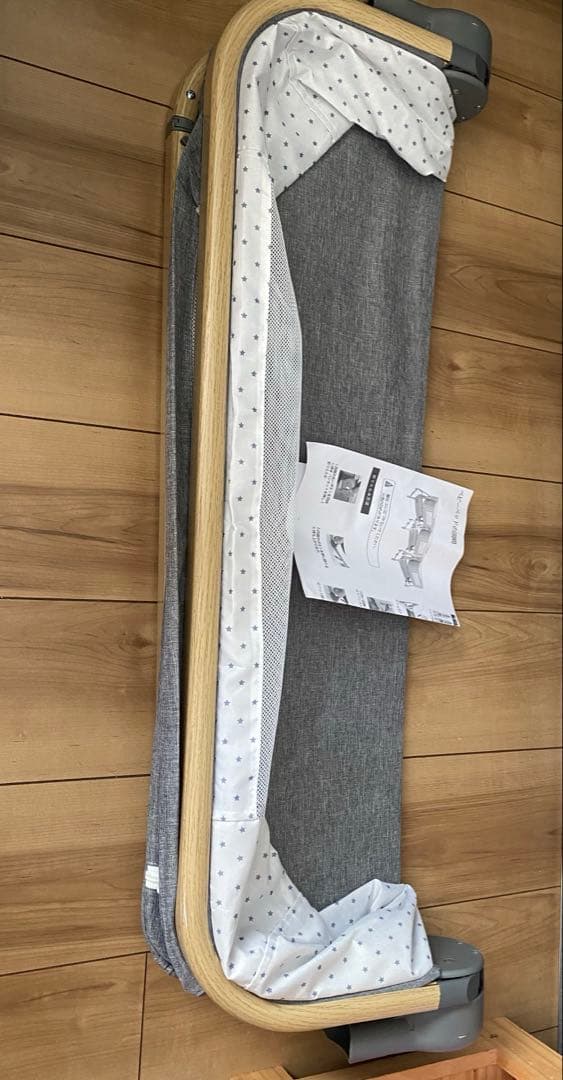 ベビーベッド 添い寝 おむつ台付きベビーベッド 乳児用ベッド グレー