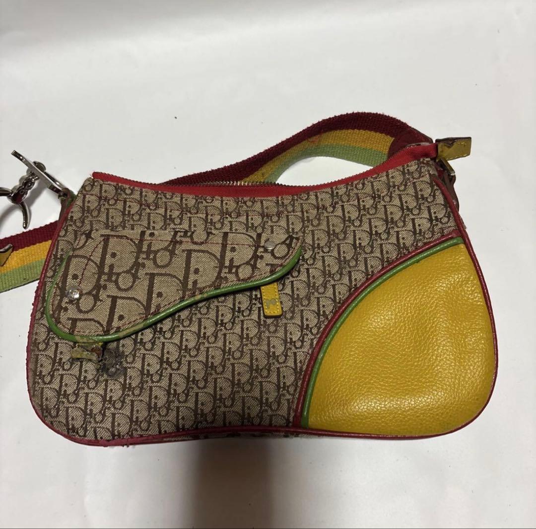 要修理Christian Diorダブルサドルバッグ　ラスタ　ジャンク