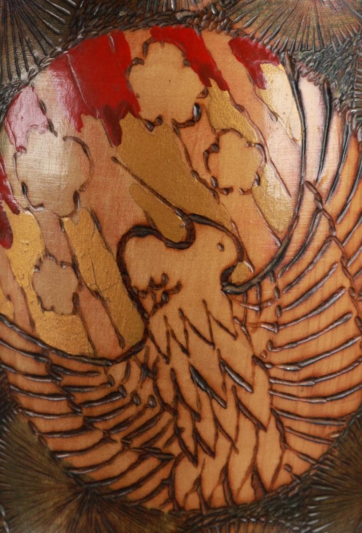 BE978　小林伊之助作 『 夕月 』　木彫　創作こけし　高さ35.5㎝