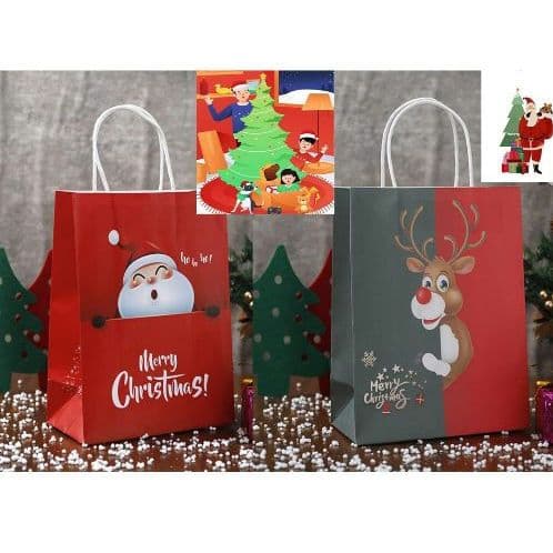 クリスマス ラッピング 袋 紙袋 12枚セット マチあり ギフトラッピング