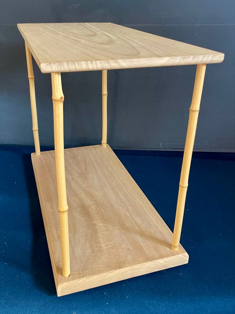 【美品】「母」 竹台子 行台子 組立式 桐 竹 茶道具 紙箱 （1211台①）