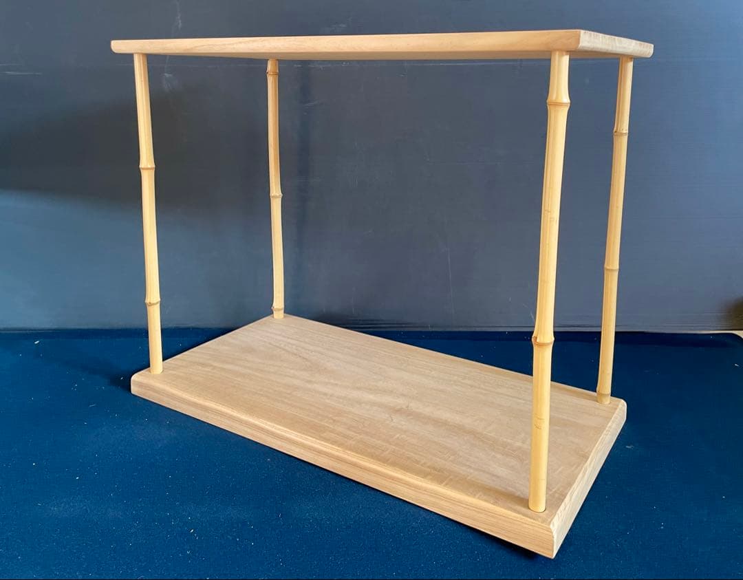 【美品】「母」 竹台子 行台子 組立式 桐 竹 茶道具 紙箱 （1211台①）