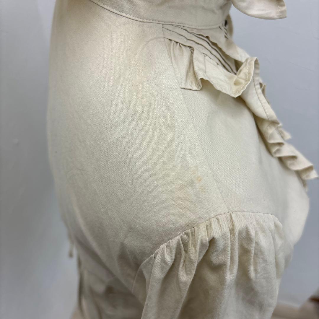 ヴィクトリアンメイデン　スタンドカラー　フリル　ブラウス　シナモン　ベージュ