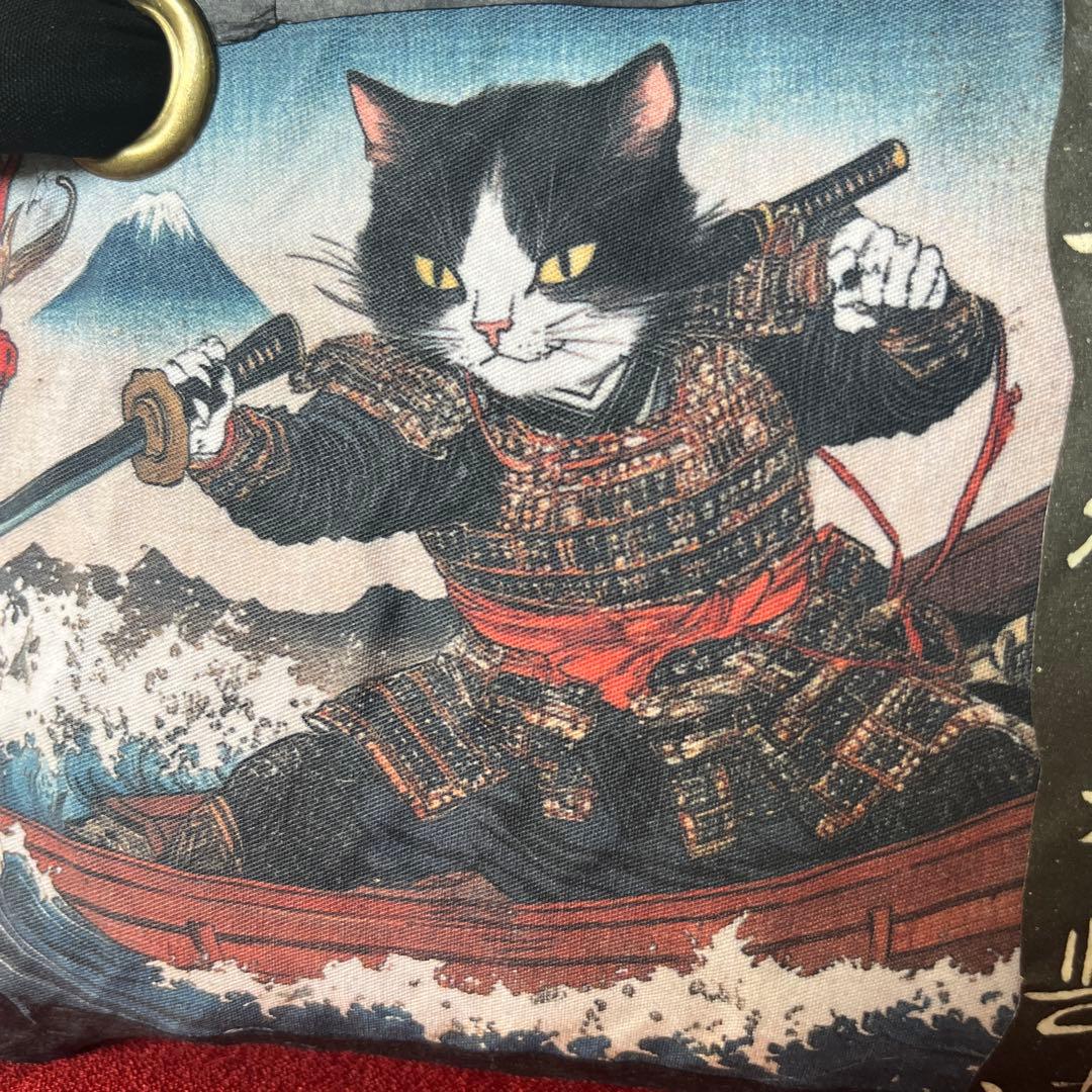 侍猫 一閑張り バッグ かごバッグ ハンドバッグ 和柄 猫 龍 小さめ