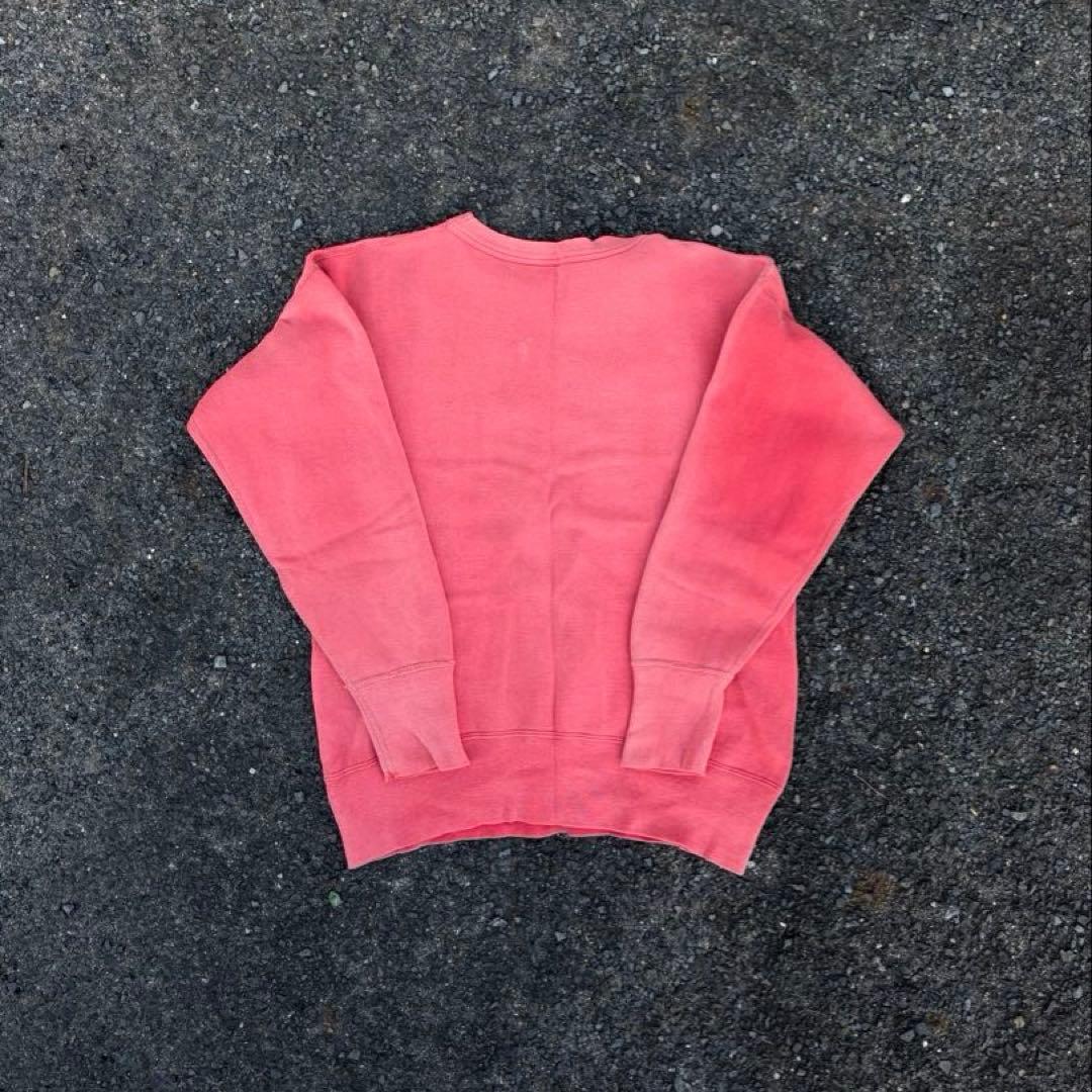 【極上フェード】XL相当 50s 60s ヴィンテージスウェット 長リブ ピンク