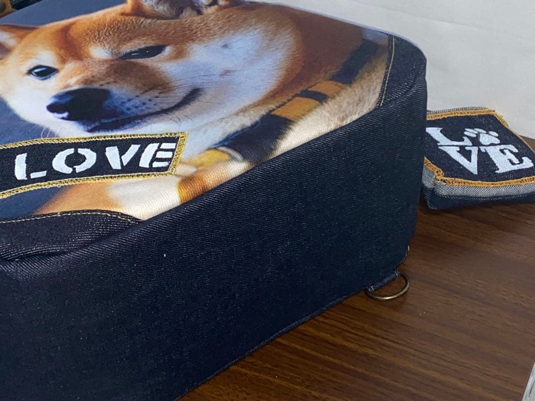 ☆岡山デニム☆ステンシル☆柴犬☆シバ犬☆4wayボストンバッグ