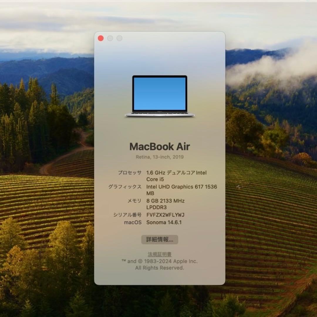 【初期化済・美品】MacBook Air 2019 13インチ i5 128GB