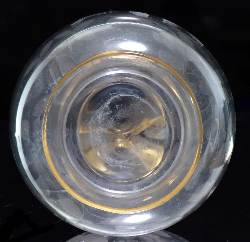 オールド・バカラ 金彩 大型 苺文 デカンタ 30cm グラヴュール カラフェ