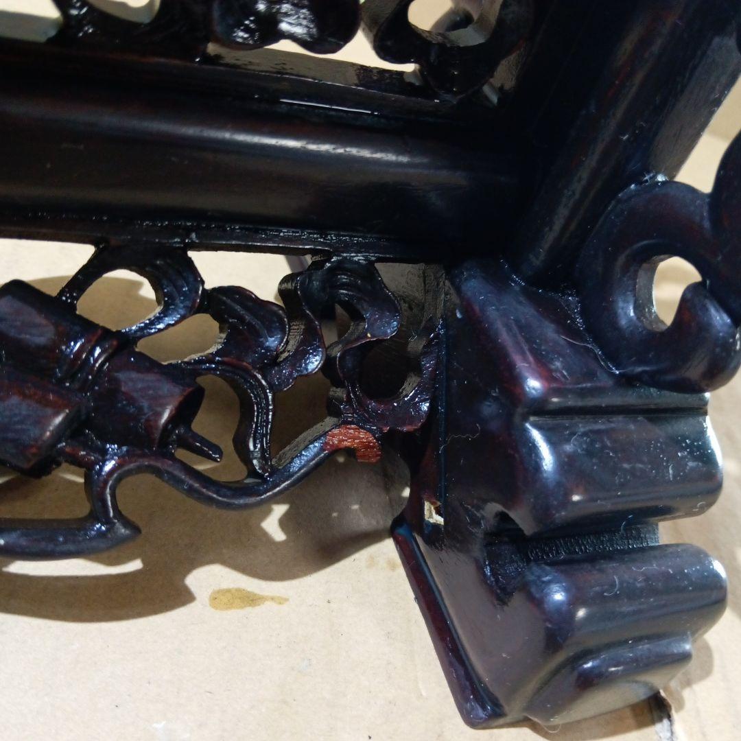 唐木ガラス硯屏　文房具書道具　木工芸硝子ガラス　工芸中国美術唐物古玩紫檀