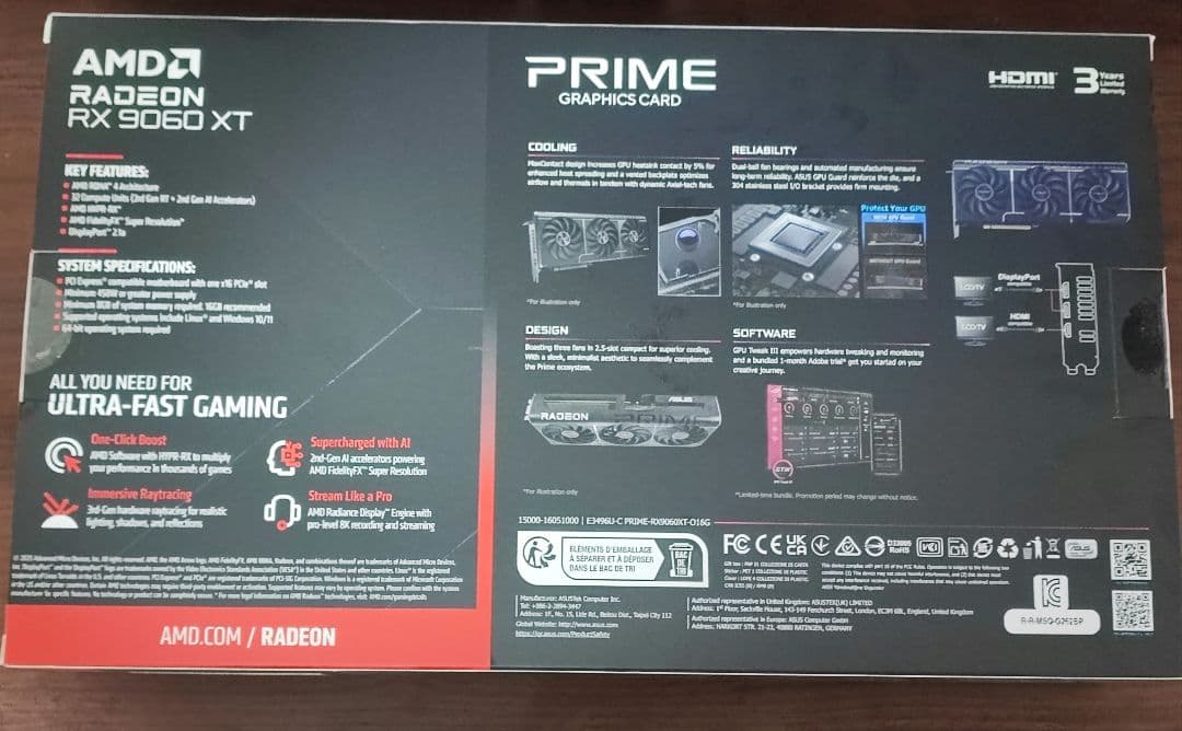 グラフィックボード・グラボ・ビデオカード ASUS RX 9060 XT 16GB