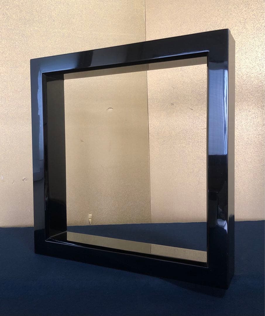 《R》茶道具 輪島塗 黒真塗 炉縁 塗師 静峰 証紙 共箱 260209け1