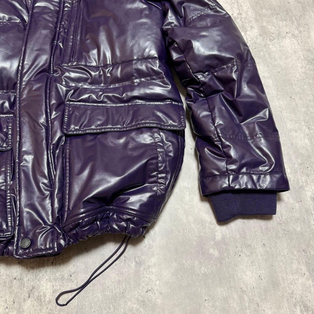 OLD UNIQLO Y2K 光沢パープル プレミアムダウンジャケット ファー