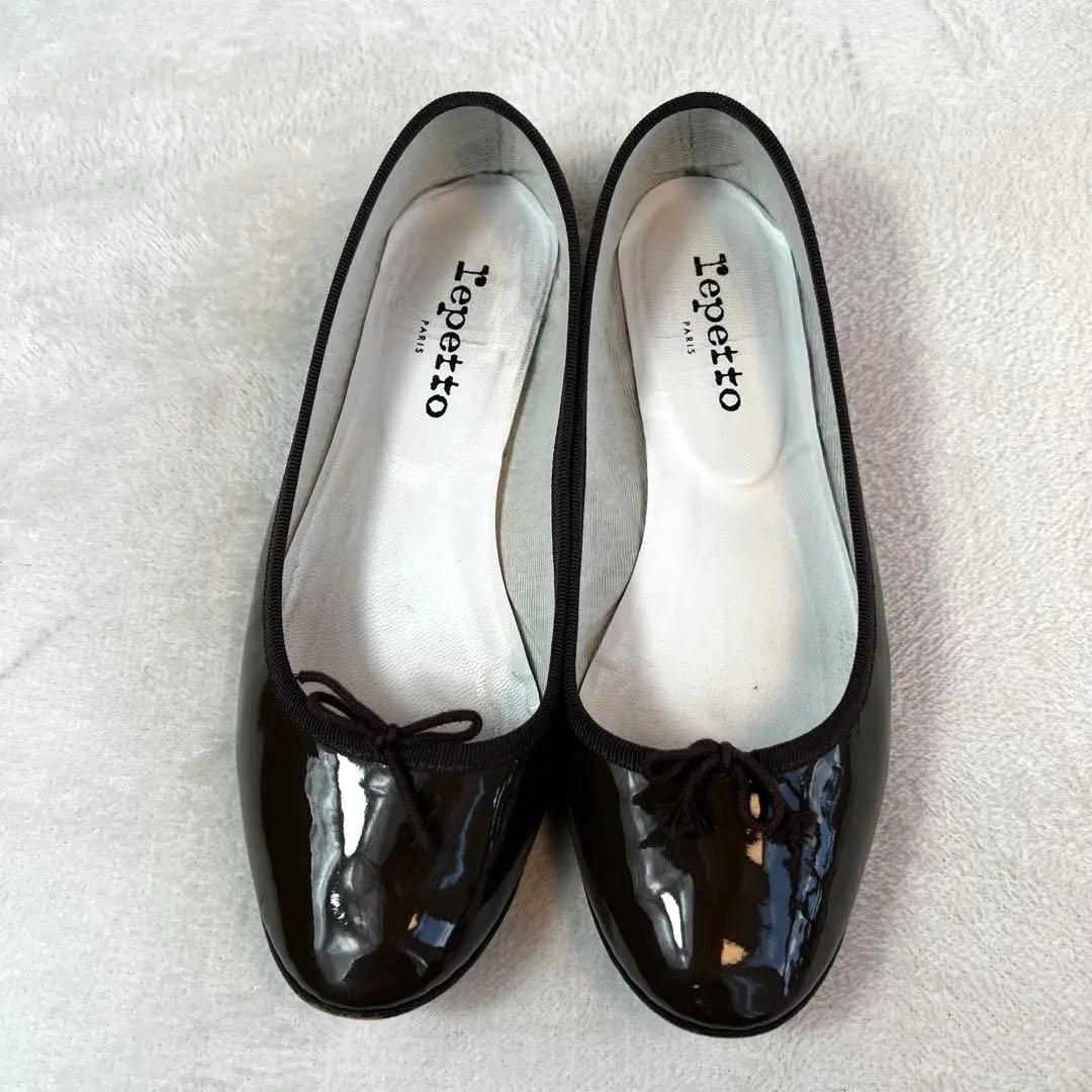 Repetto レペット バレエシューズ エナメル 茶 39
