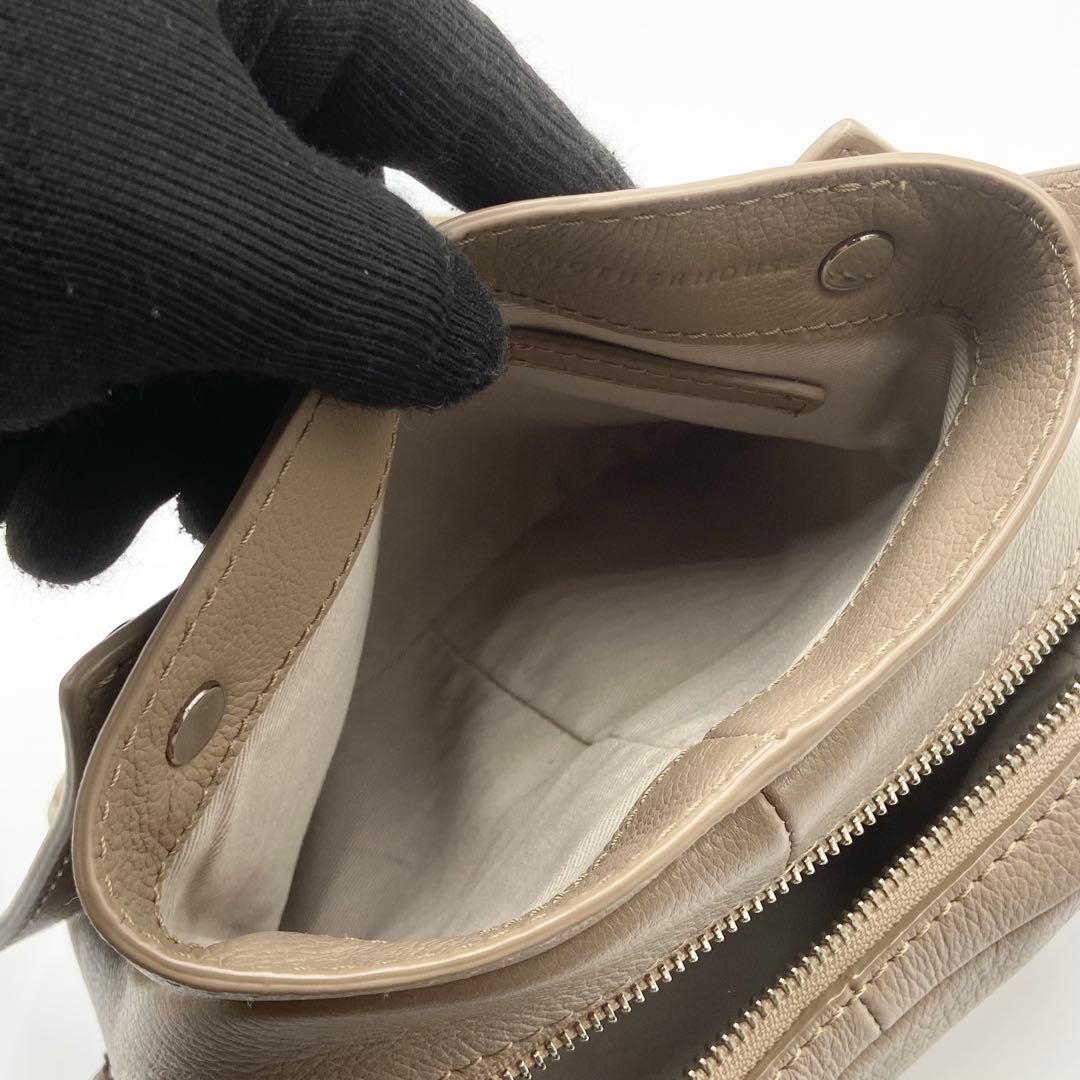 マザーハウス　ソラ　2ウェイショルダーバッグ　レザー　ベージュ　Mサイズ