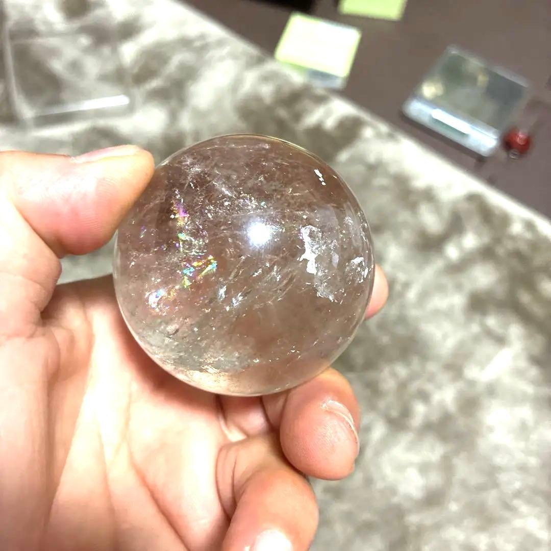 超希少✨虹入り大玉レムリアンシードスモーキー285g　スフィア　丸玉