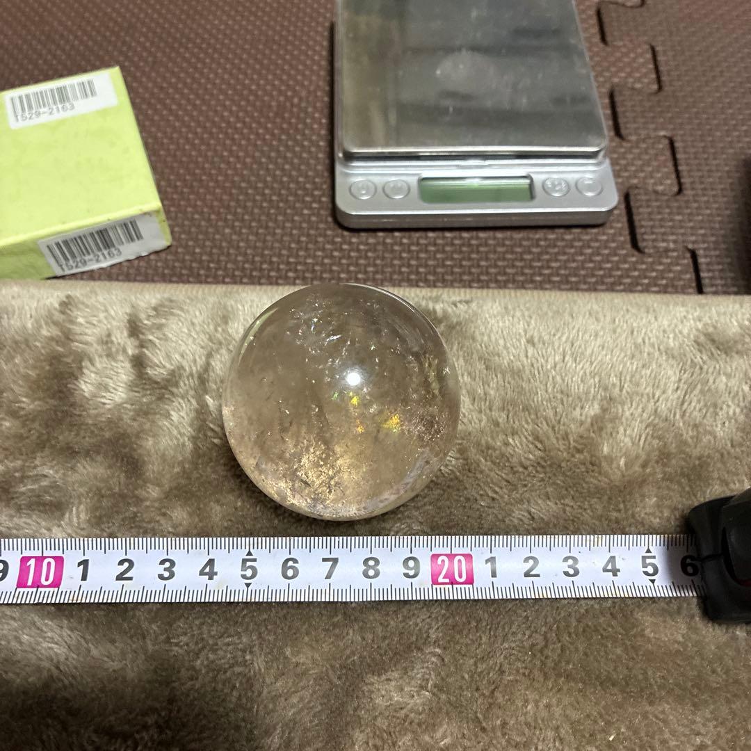 超希少✨虹入り大玉レムリアンシードスモーキー285g　スフィア　丸玉