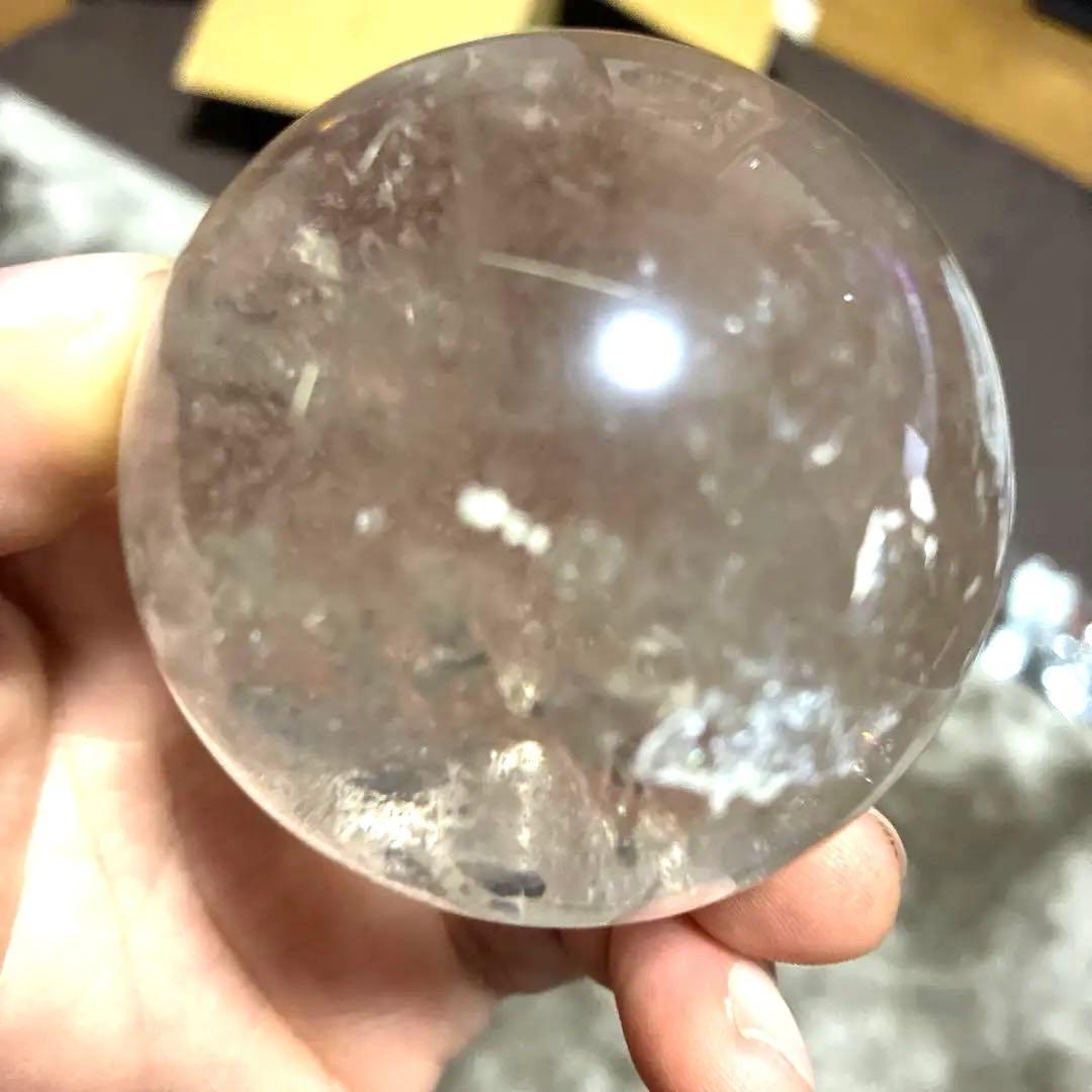 超希少✨虹入り大玉レムリアンシードスモーキー285g　スフィア　丸玉