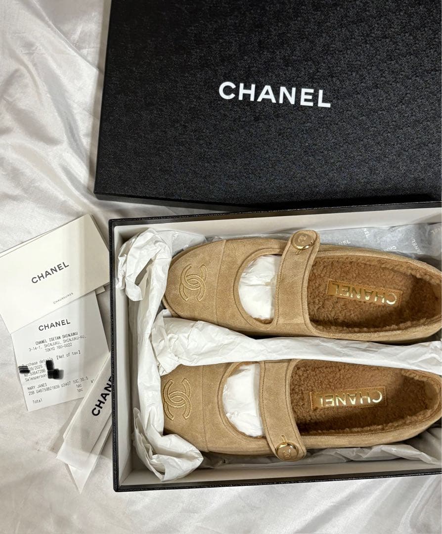 シャネル CHANEL 新品 メリージェーン ベージュ 35.5 25B