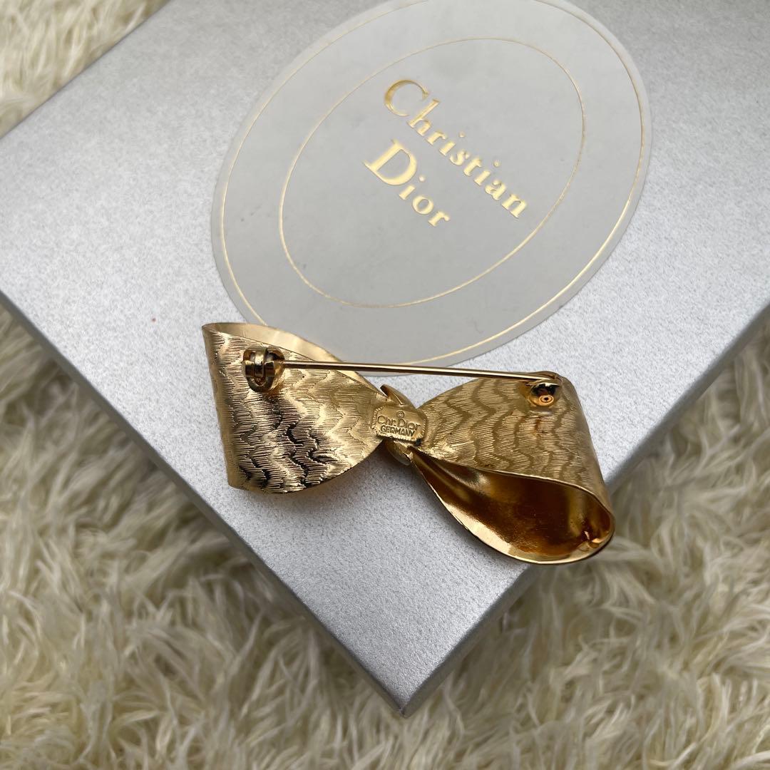 ディオール　ヴィンデージ　リボン　ブローチ