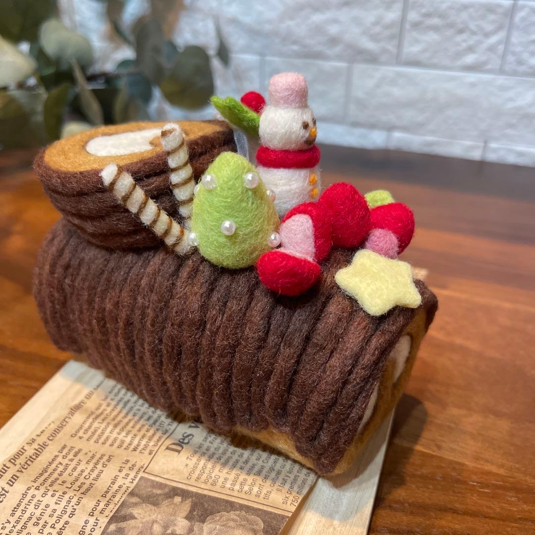 にこ様　オーダー品　羊毛フェルトのクリスマスケーキ8点　ブッシュドノエル3点