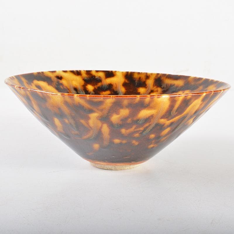 中国　南宋　吉州窯　玳玻天目茶碗　時代箱付　F　R5479