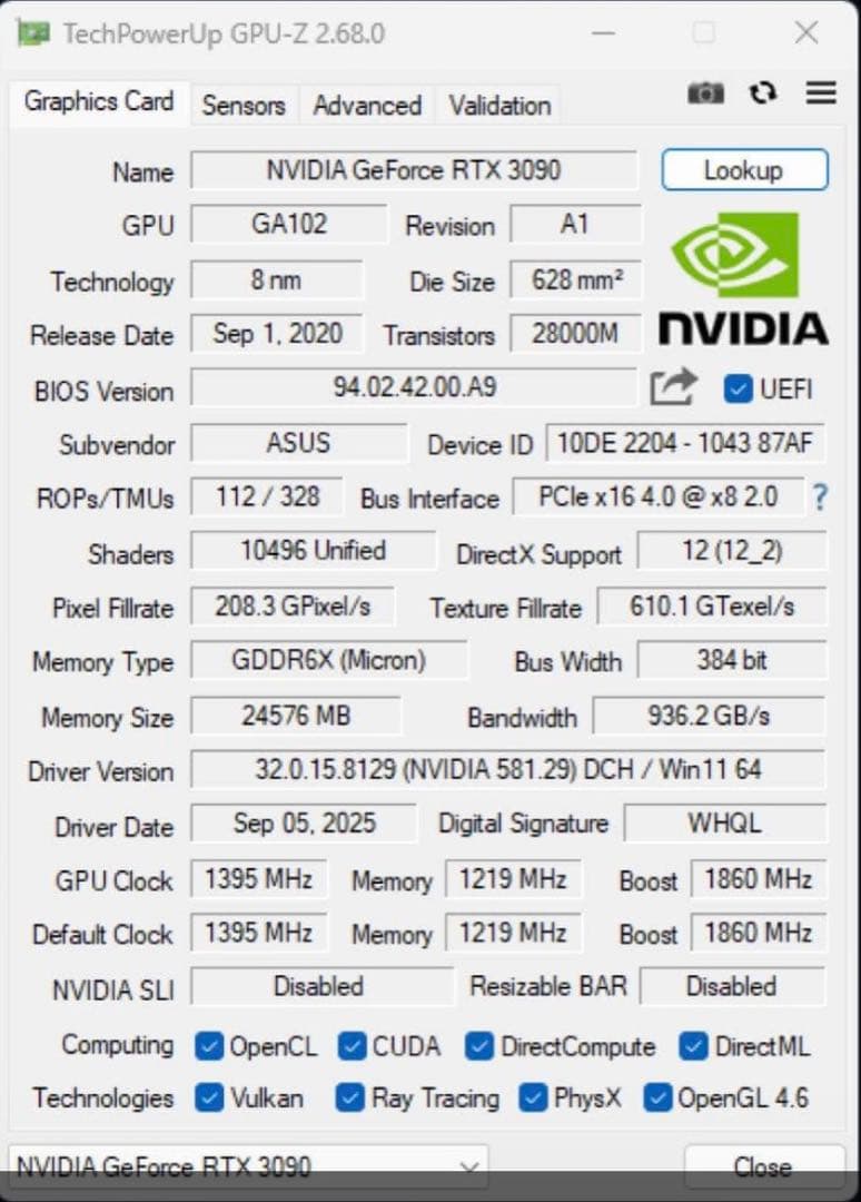 グラフィックボード・グラボ・ビデオカード ROG-STRIX-RTX3090-O24G-GAMING