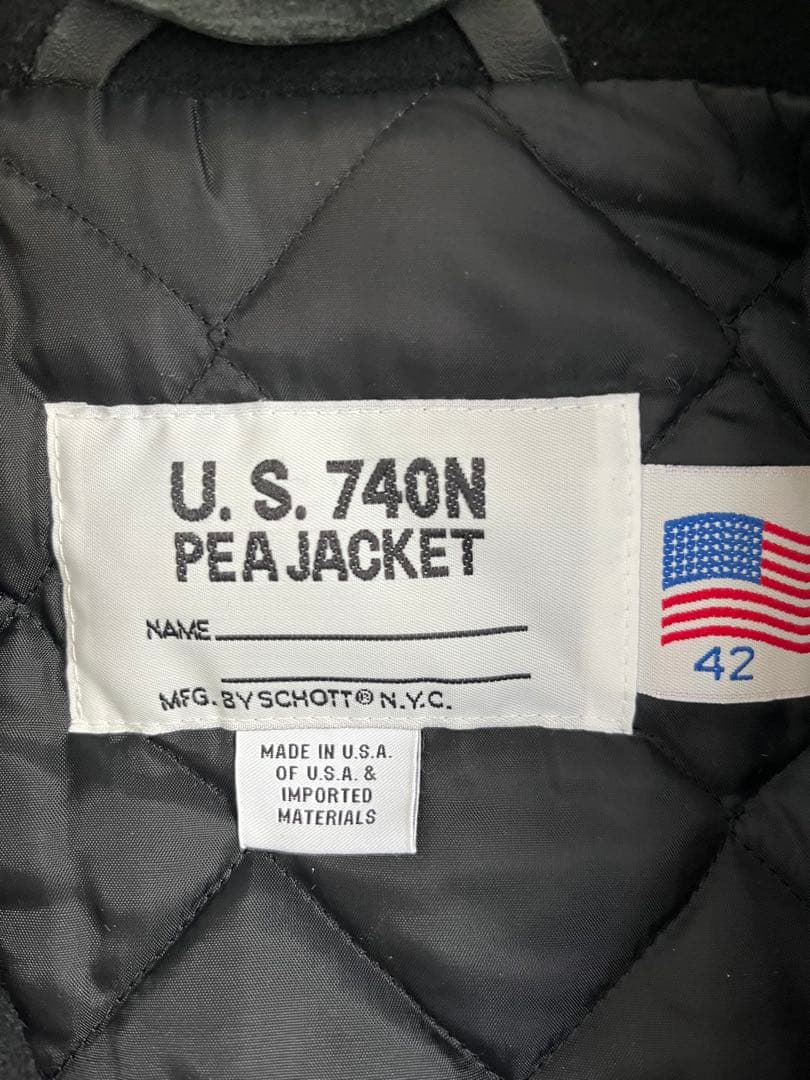 ジャケット・アウター Schott U.S.740N PEA JACKET size 42