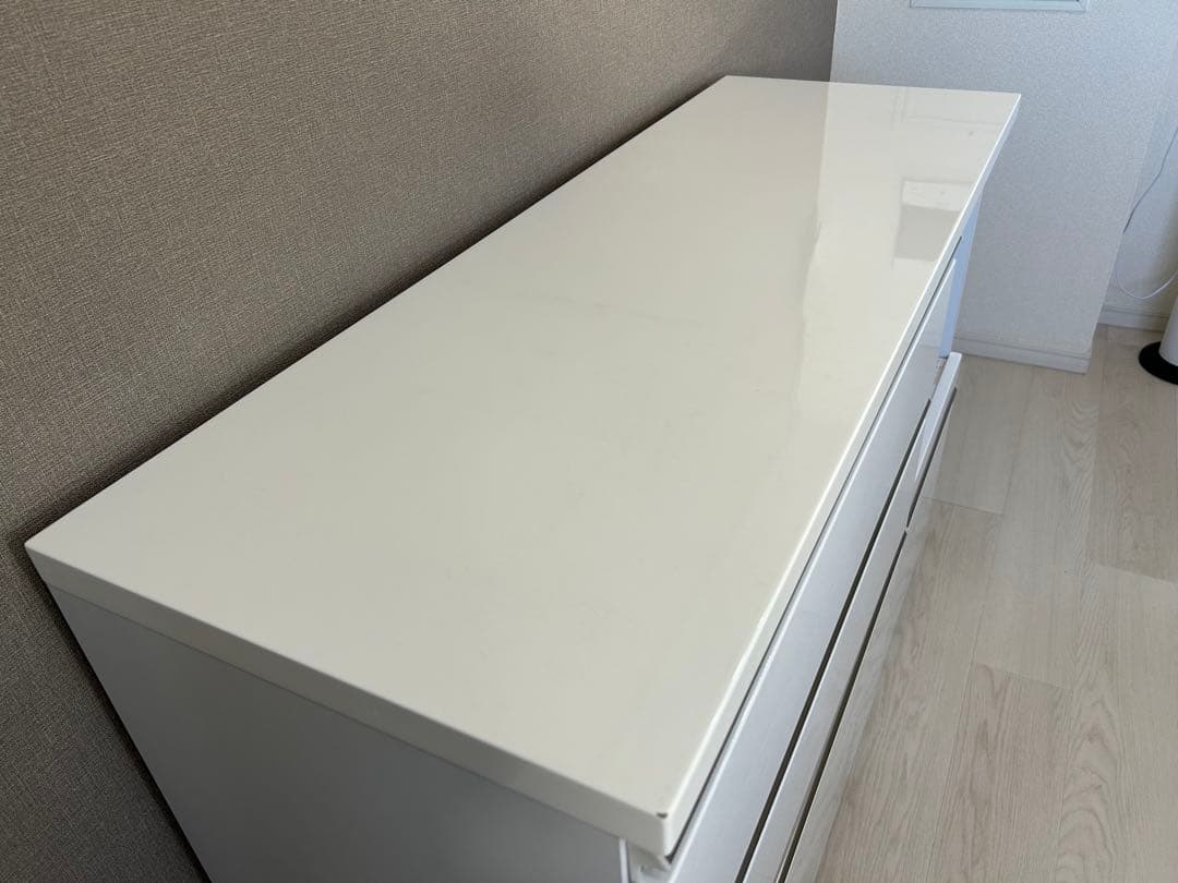 【食器棚】ロータイプ 120cm ホワイト