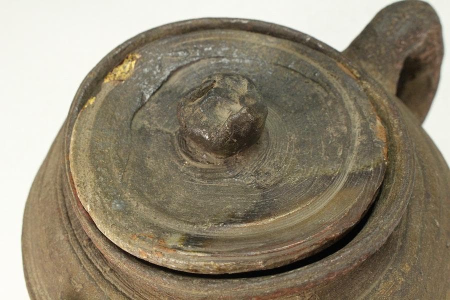 茶道具 南蛮 水指 時代 二重箱 旧家蔵出 送料無料(K-XA847)